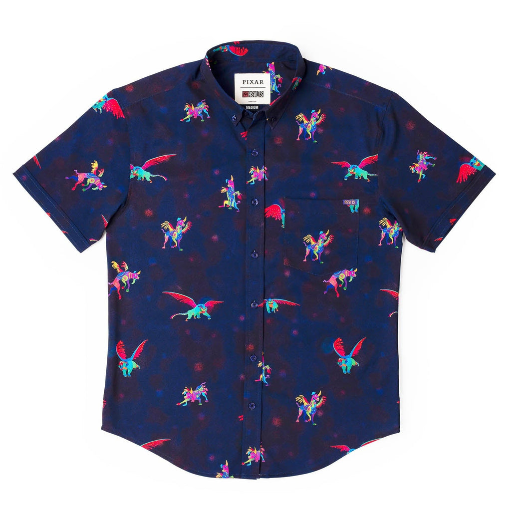 RSVLTS Dante y Pepita KUNUFLEX Short Sleeve Shirt in Purple — detail 6