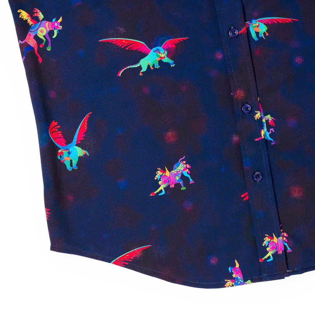 RSVLTS Dante y Pepita KUNUFLEX Short Sleeve Shirt in Purple — detail 10