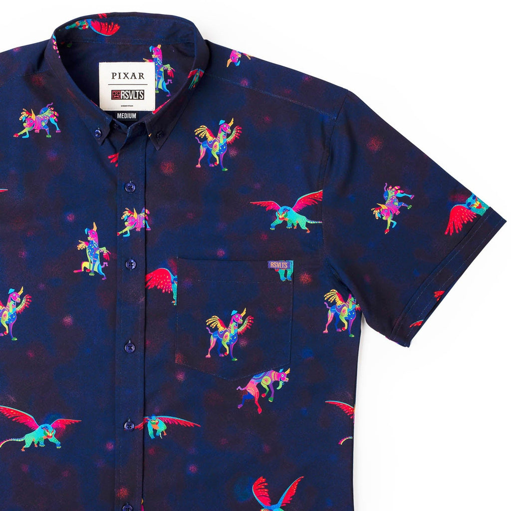 RSVLTS Dante y Pepita KUNUFLEX Short Sleeve Shirt in Purple — detail 4