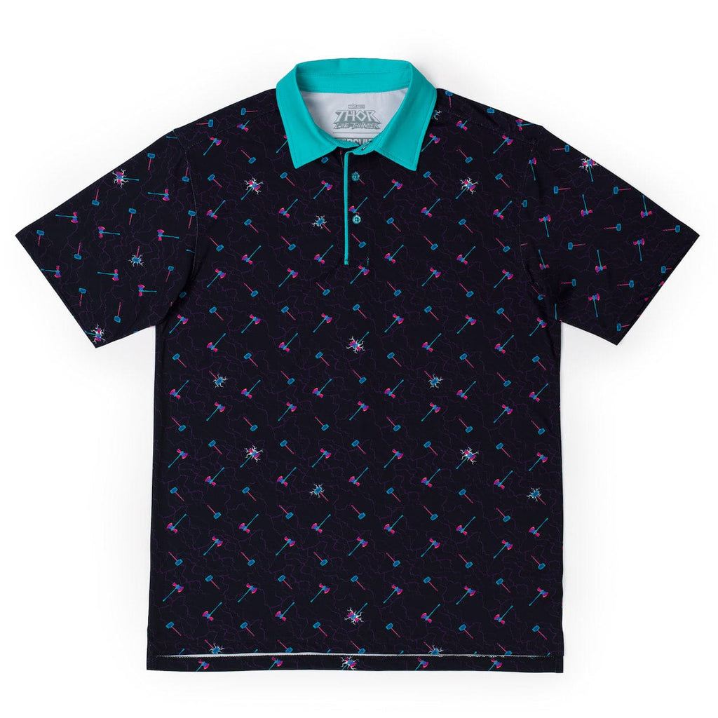 RSVLTS Mjolnir & Stormbreaker All-Day Polo in Black — front view