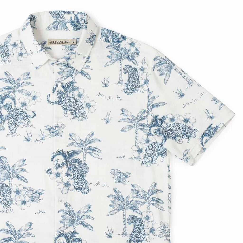RSVLTS Moves Like Jaguar Bamboo Short Sleeve Shirt in Gray — detail 4