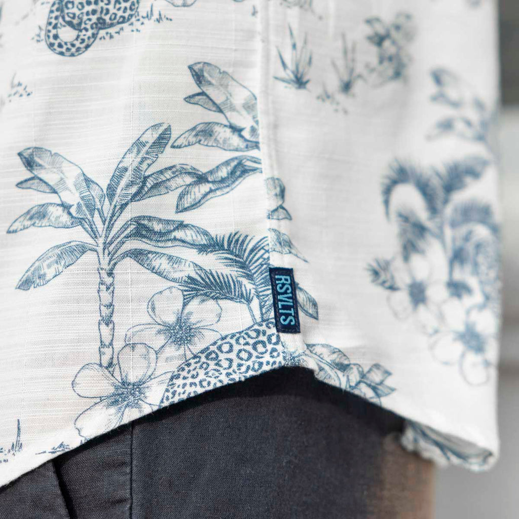 RSVLTS Moves Like Jaguar Bamboo Short Sleeve Shirt in Gray — detail 9