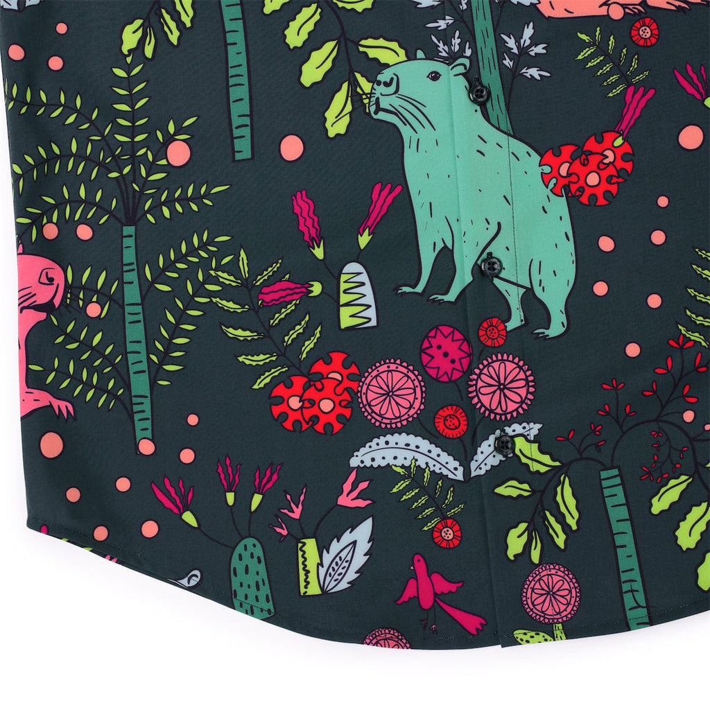 RSVLTS Ca-py-baaraah KUNUFLEX Short Sleeve Shirt in Gray — detail 7