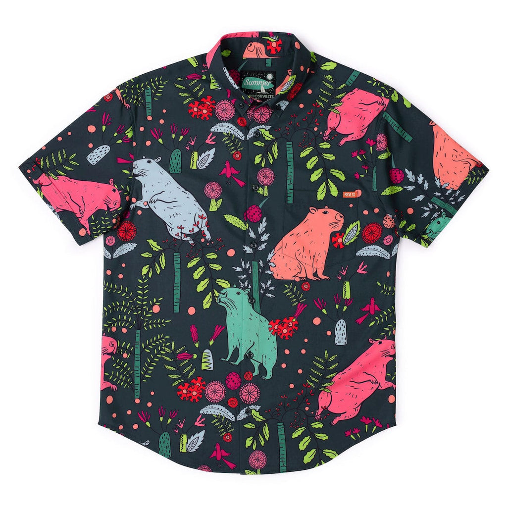 RSVLTS Ca-py-baaraah KUNUFLEX Short Sleeve Shirt in Gray — detail 4