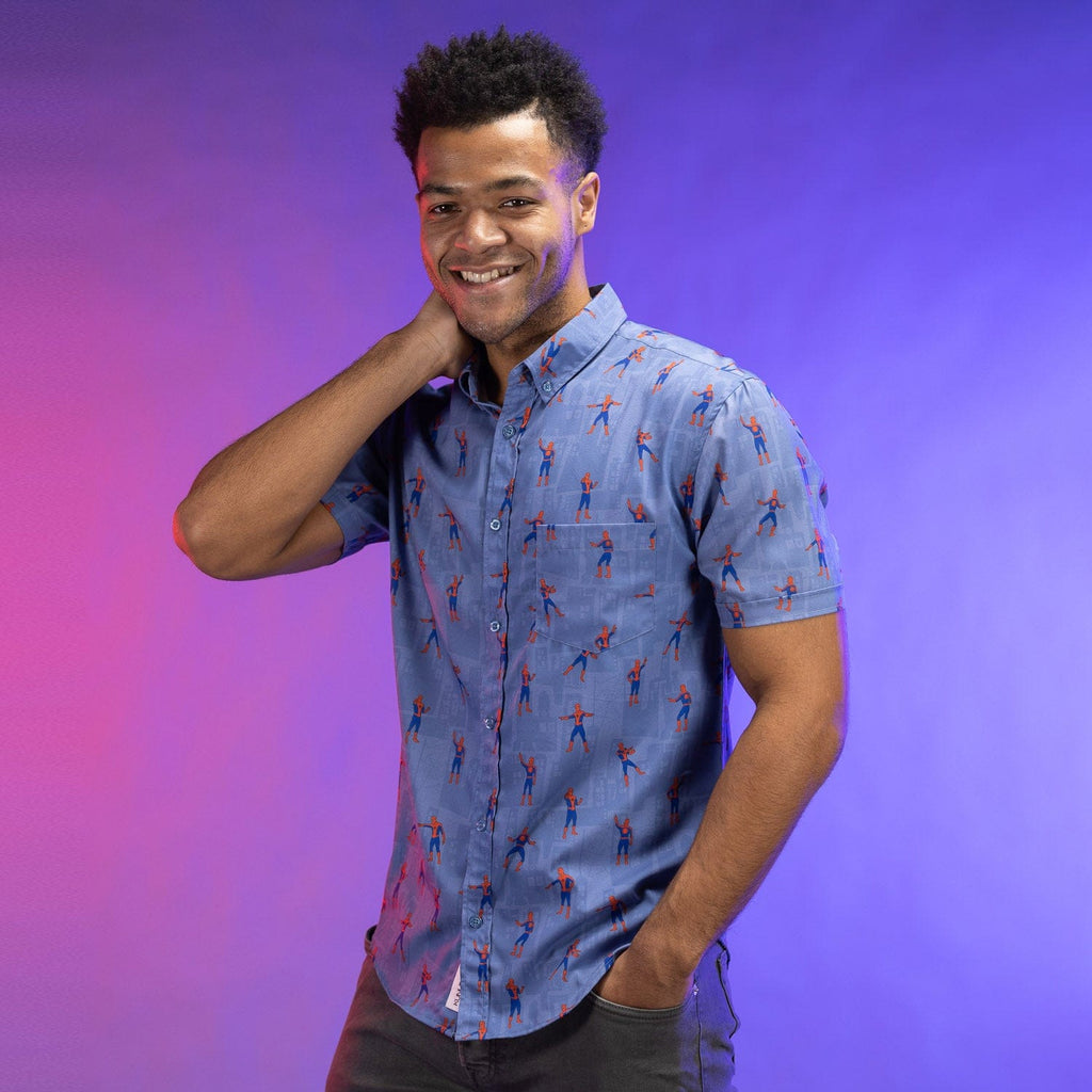 RSVLTS The Meme KUNUFLEX Short Sleeve Shirt in Blue — detail 3