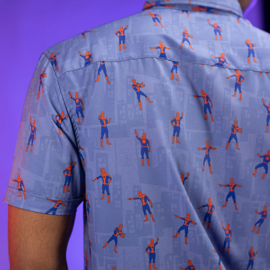 RSVLTS The Meme KUNUFLEX Short Sleeve Shirt in Blue — detail 7