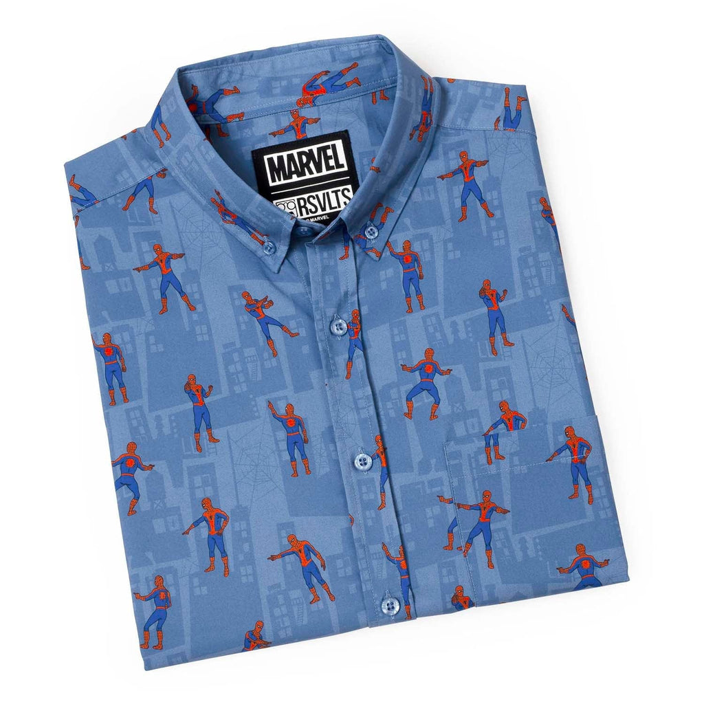 RSVLTS The Meme KUNUFLEX Short Sleeve Shirt in Blue — detail 9