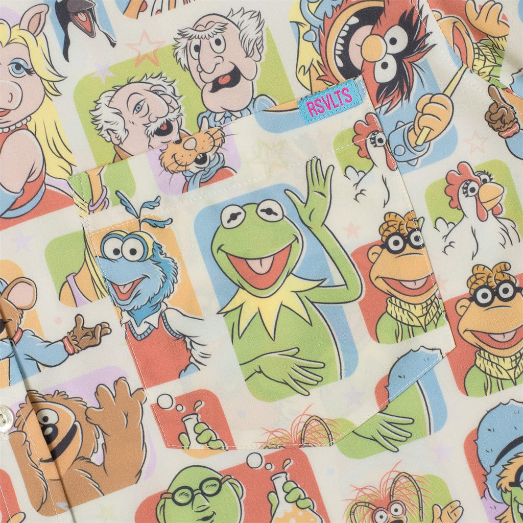 RSVLTS Time to Meet the Muppets KUNUFLEX Short Sleeve Shirt in Multicolor — detail 7