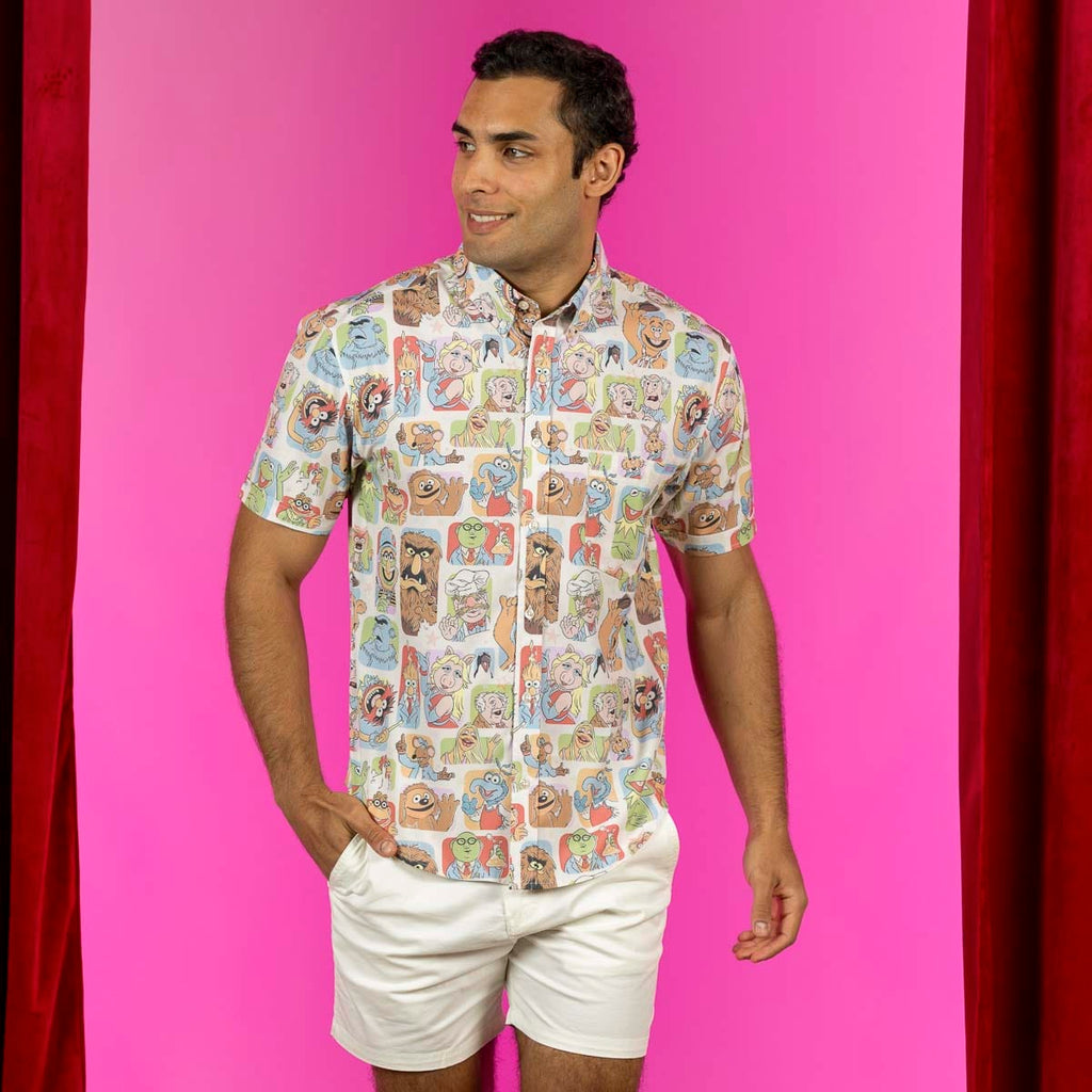 RSVLTS Time to Meet the Muppets KUNUFLEX Short Sleeve Shirt in Multicolor — detail 4