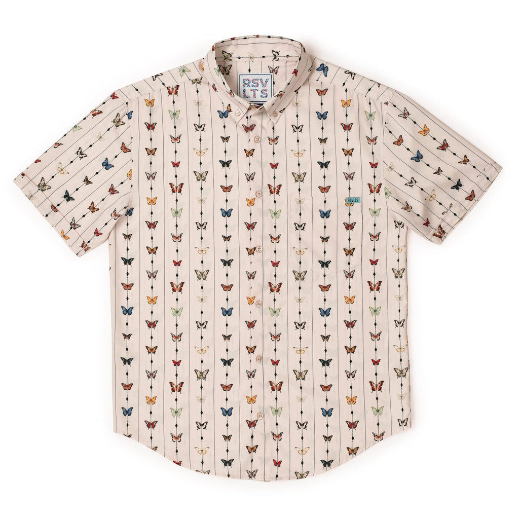 RSVLTS The Butterfly Effect KUNUFLEX Short Sleeve Shirt in Red — detail 3