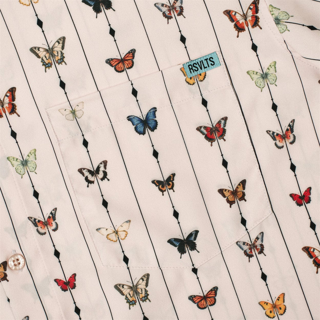 RSVLTS The Butterfly Effect KUNUFLEX Short Sleeve Shirt in Red — detail 2