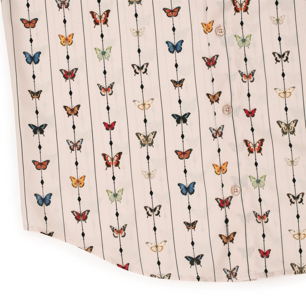 RSVLTS The Butterfly Effect KUNUFLEX Short Sleeve Shirt in Red — detail 5
