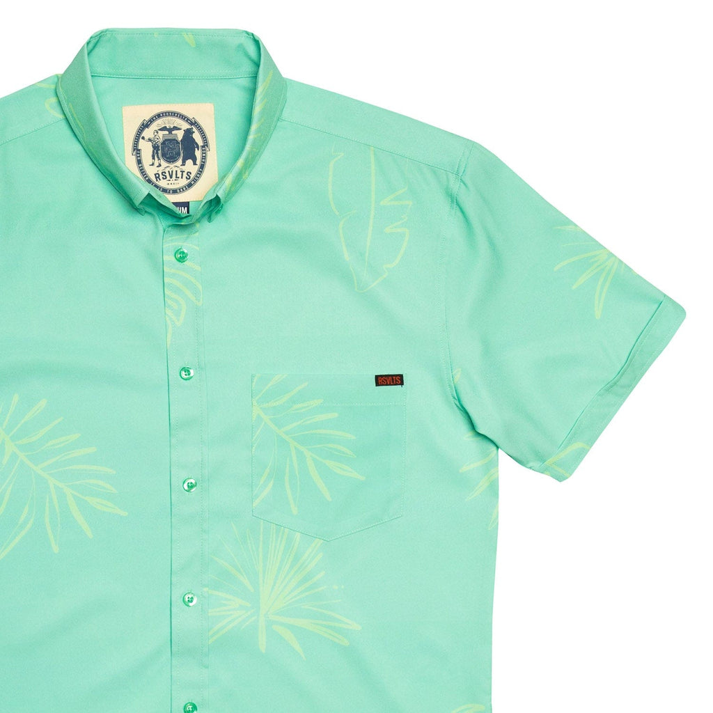 RSVLTS Pepiopi KUNUFLEX Short Sleeve Shirt in Green — front view