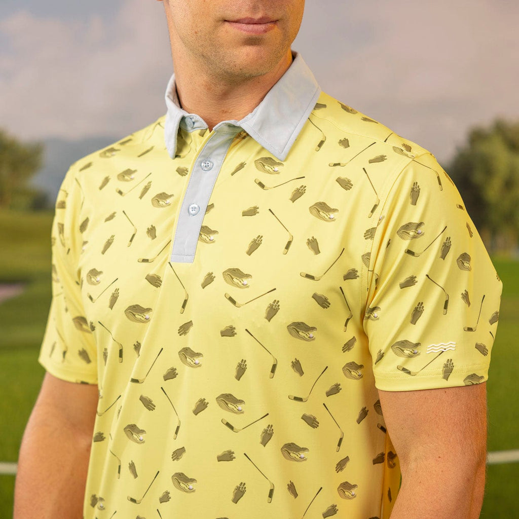 RSVLTS Play for Chubbs All-Day Polo in Yellow — front view