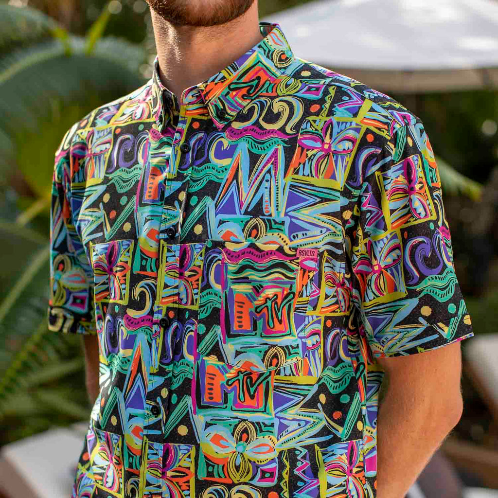 RSVLTS Panama City Beach KUNUFLEX Short Sleeve Shirt in Multicolor — detail 13
