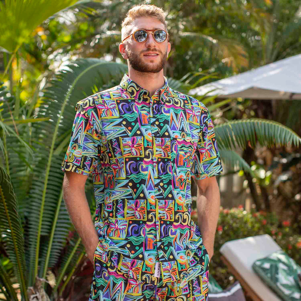 RSVLTS Panama City Beach KUNUFLEX Short Sleeve Shirt in Multicolor — detail 11