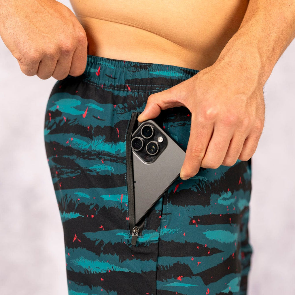 RSVLTS Liger Camo V1 Lined Training Shorts in Black — detail 8