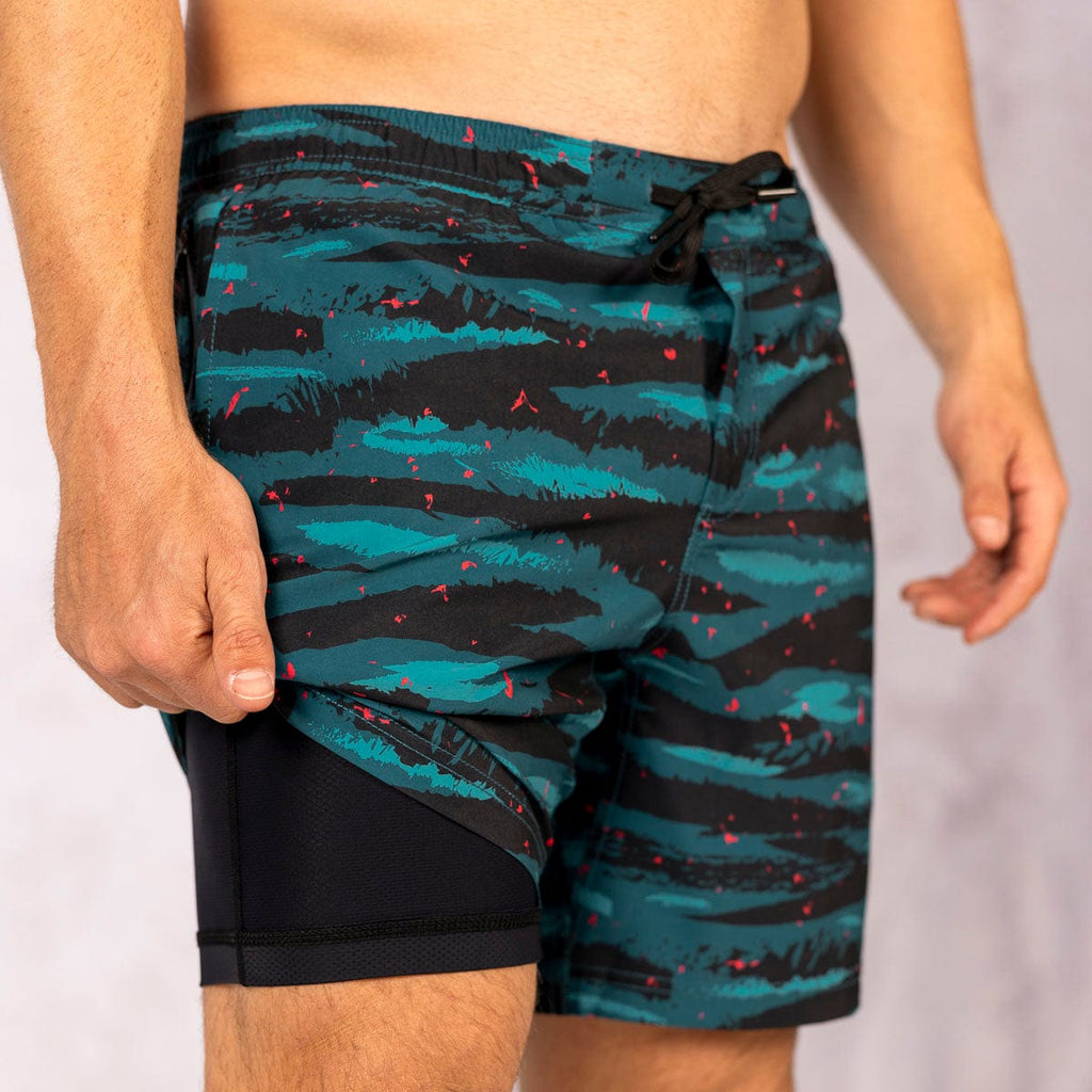 RSVLTS Liger Camo V1 Lined Training Shorts in Black — detail 4