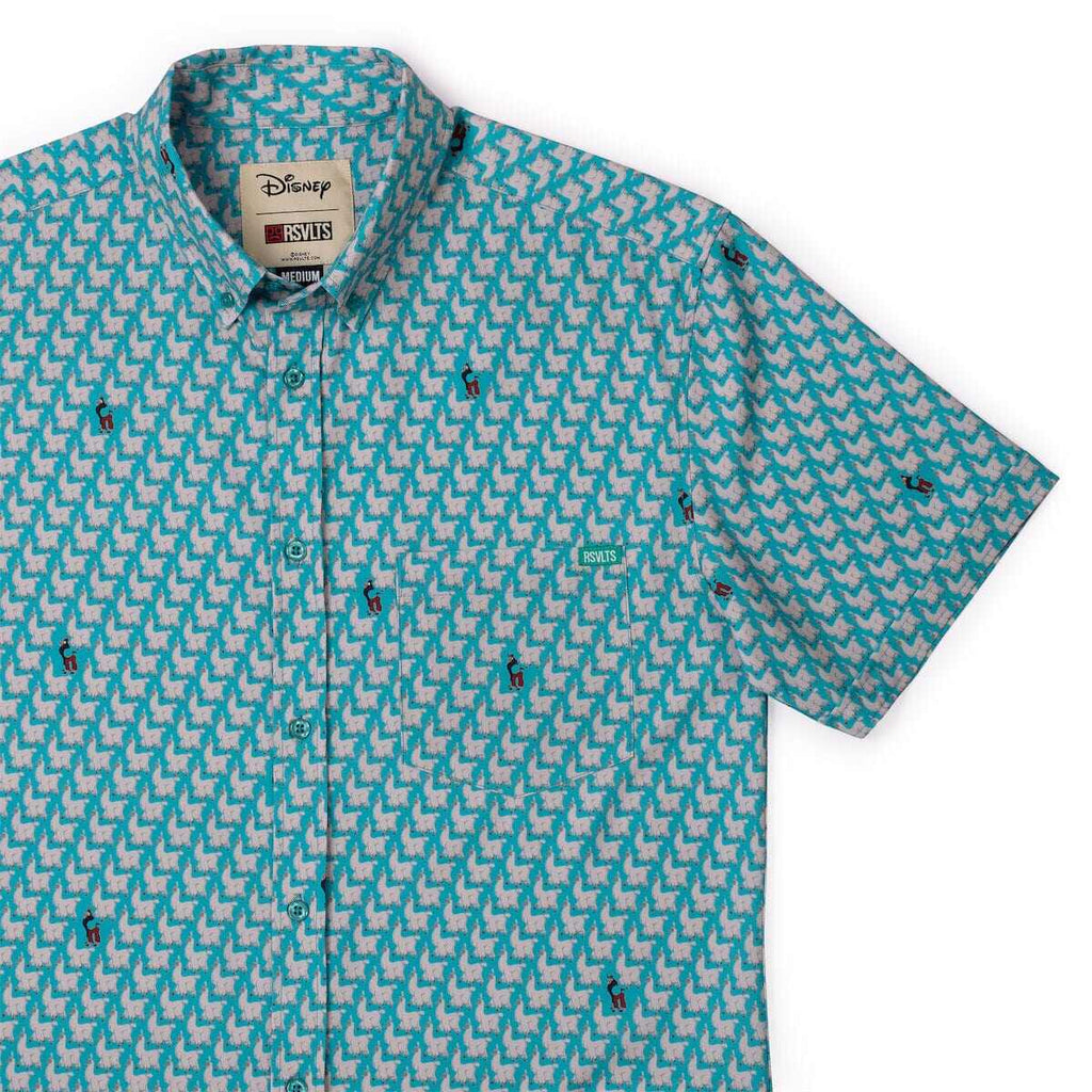 RSVLTS Lousy Llama KUNUFLEX Short Sleeve Shirt in Blue — front view