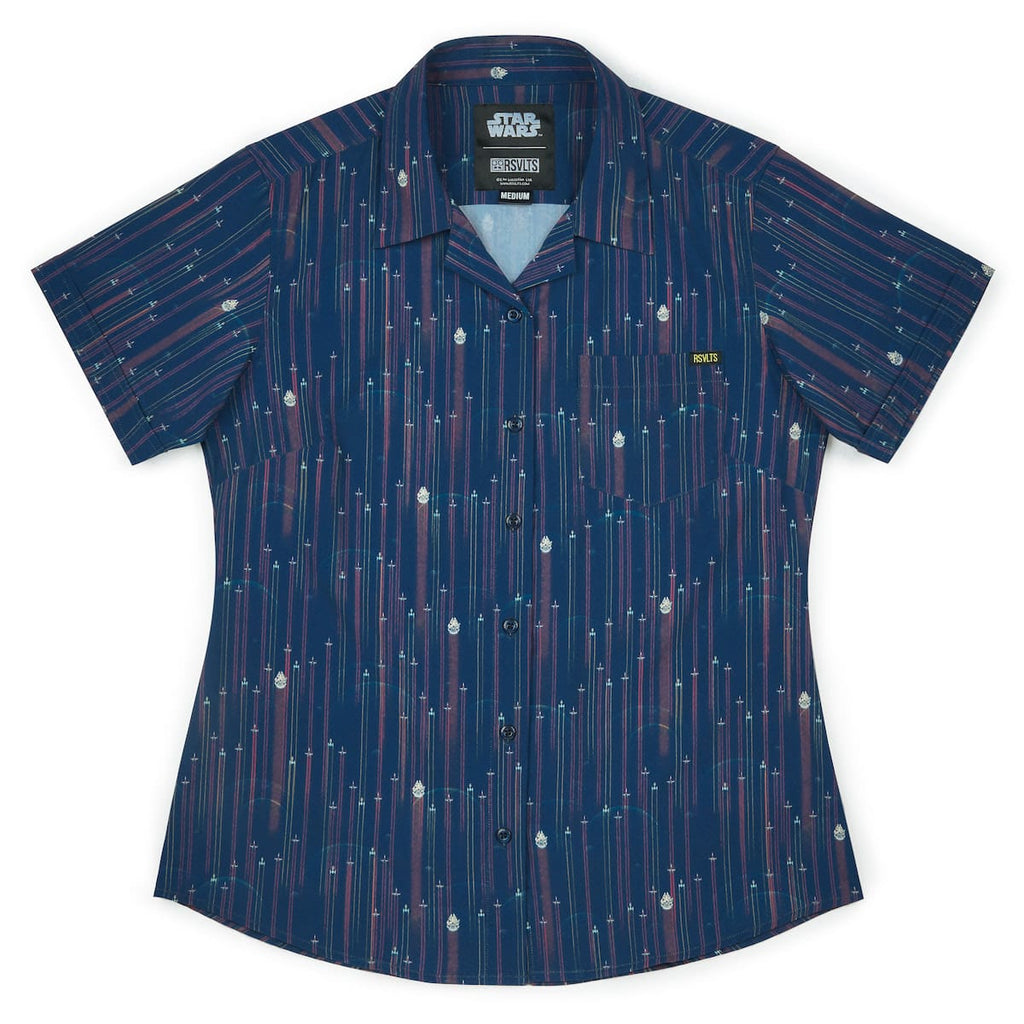 RSVLTS Fleet in Formation Women's KUNUFLEX Short Sleeve Shirt in Blue — detail 5