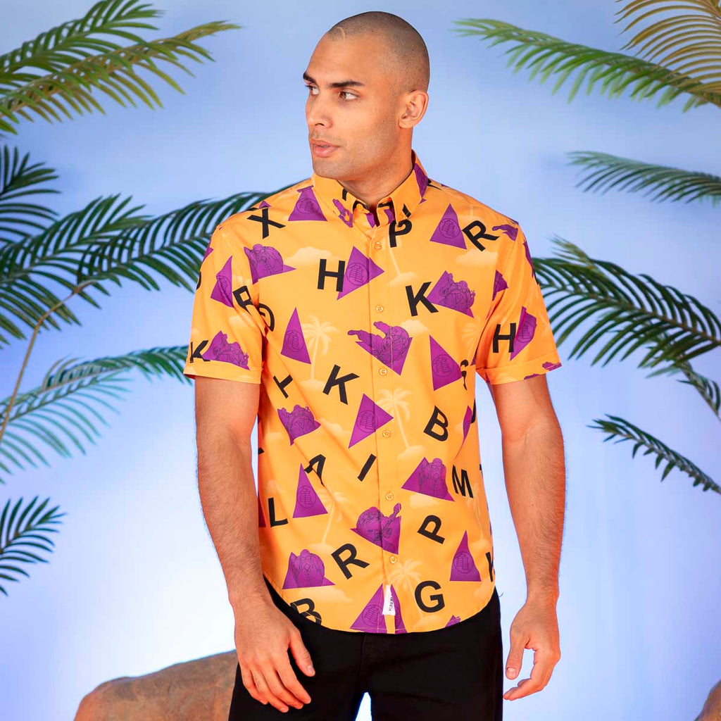 RSVLTS The Turtle Hermit KUNUFLEX Short Sleeve Shirt in Orange — detail 3