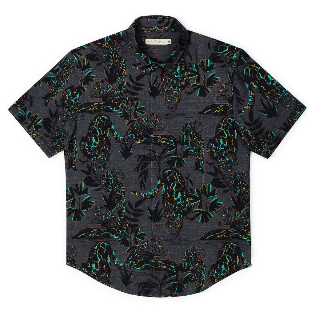 RSVLTS Jag Noir Bamboo Short Sleeve Shirt in Black — detail 9