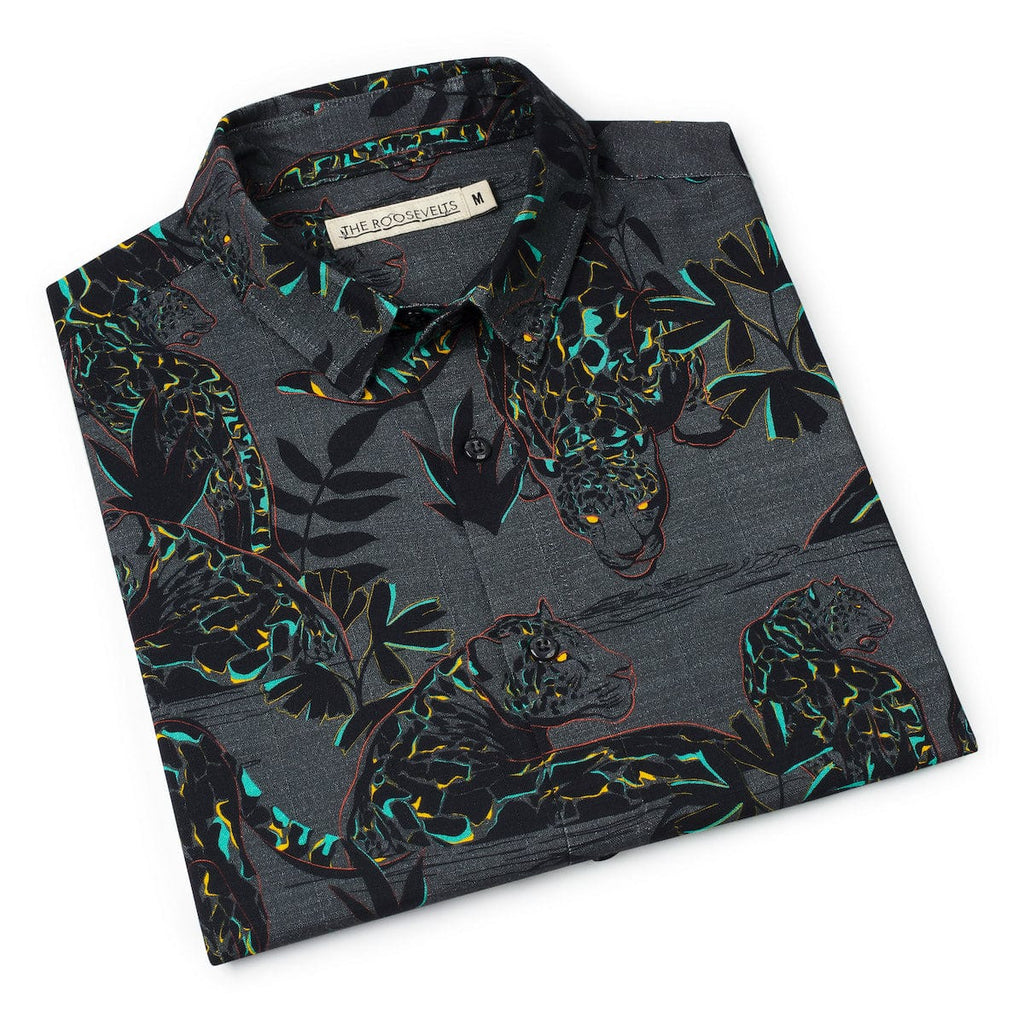 RSVLTS Jag Noir Bamboo Short Sleeve Shirt in Black — detail 12