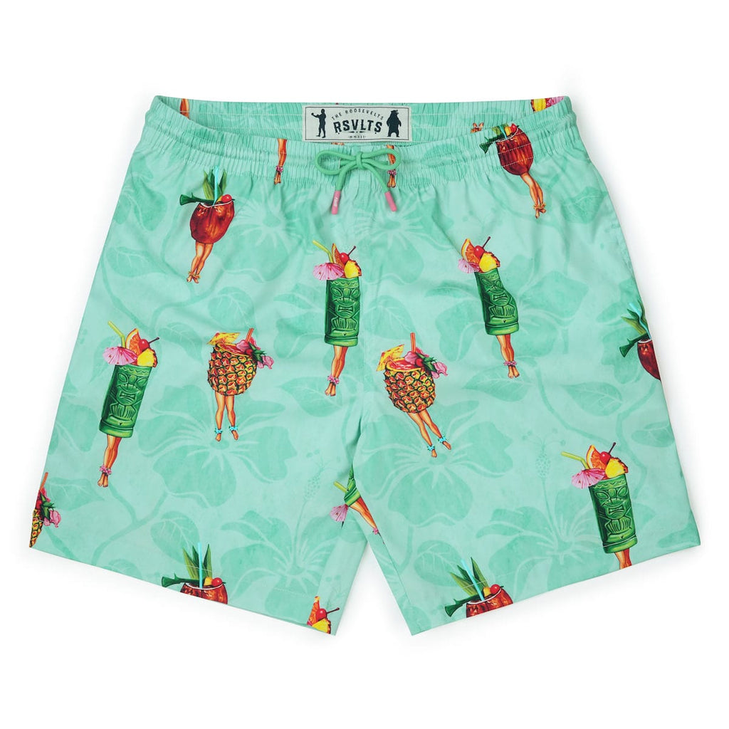 RSVLTS Pin-Up Punch Hybrid Shorts in Green — detail 2