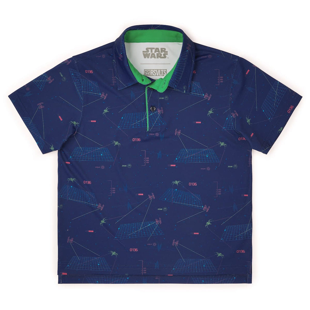 RSVLTS Starcade Youth All-Day Polo in Blue — front view