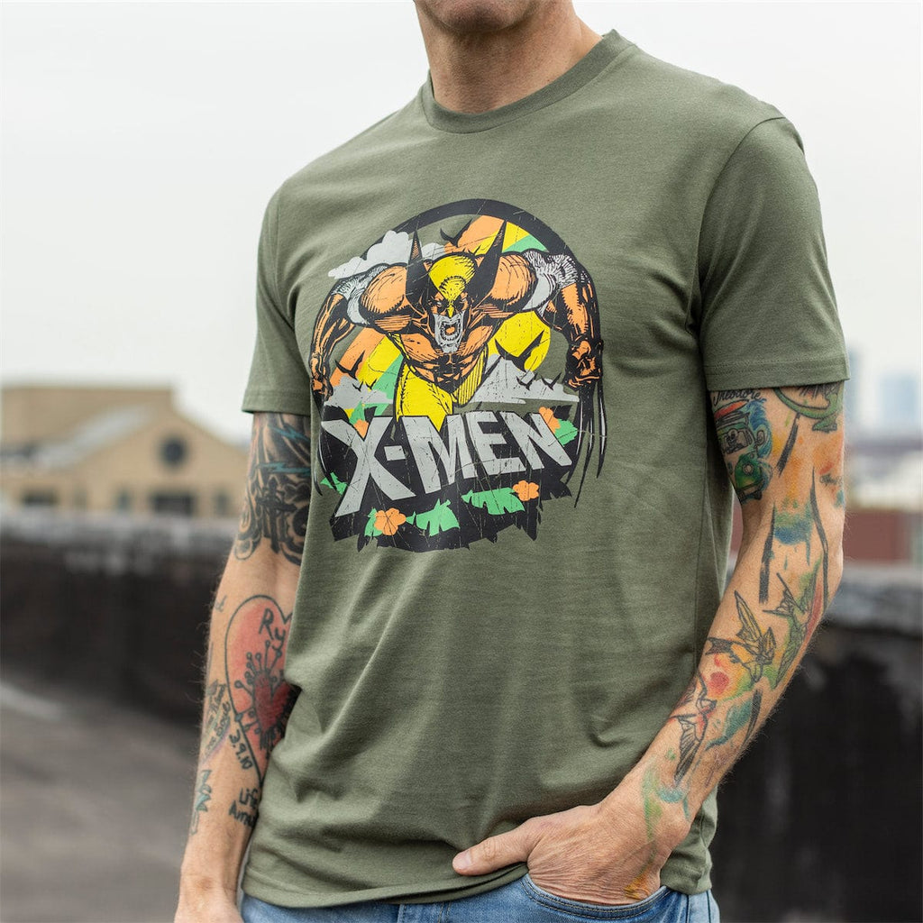RSVLTS Tropical Savage Crewneck Tee in Green — front view