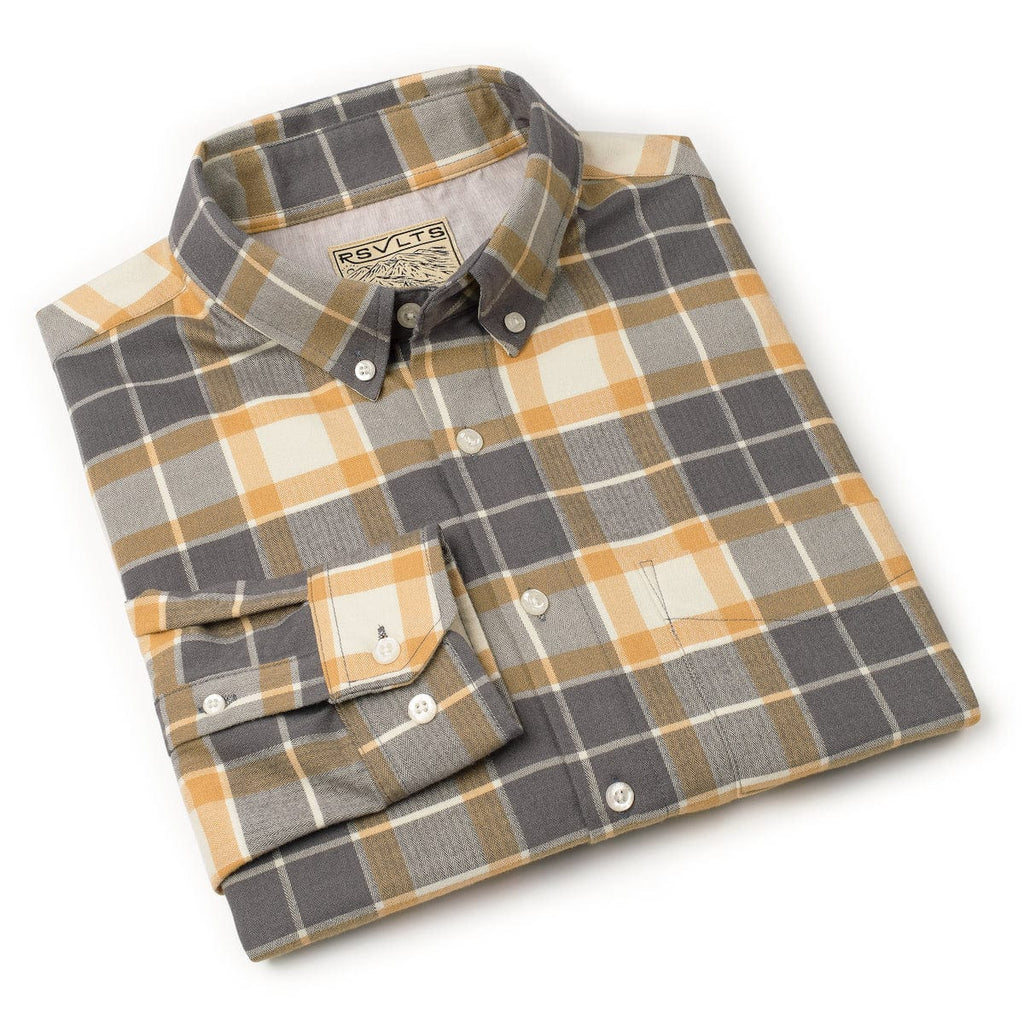 RSVLTS John Flandy BorlandFlex Long Sleeve Flannel in Gray — detail 8