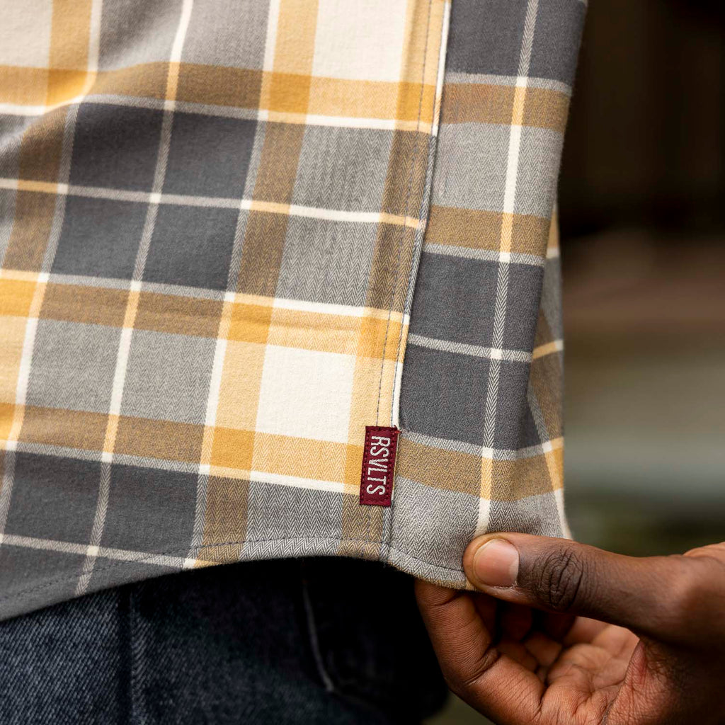 RSVLTS John Flandy BorlandFlex Long Sleeve Flannel in Gray — detail 5