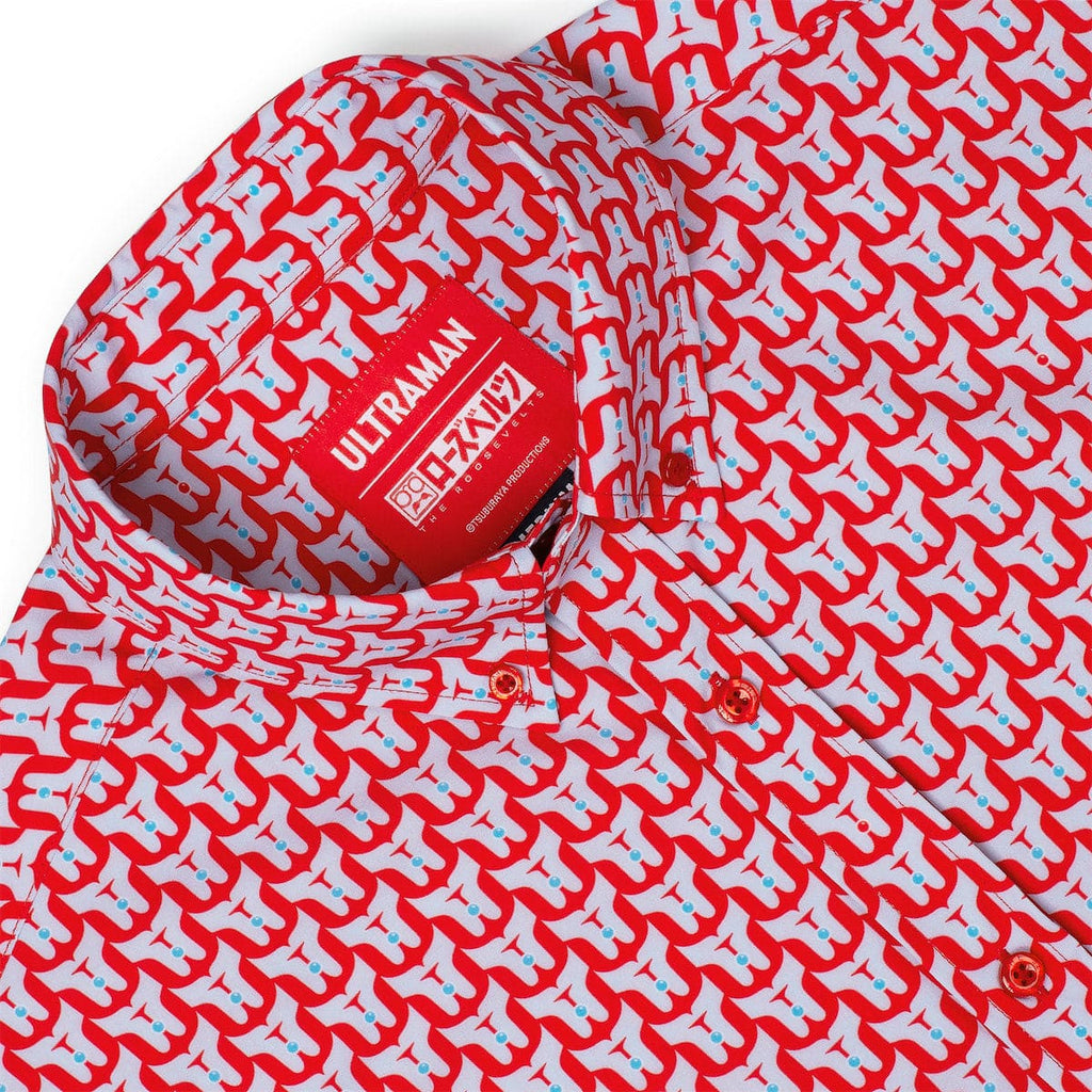 RSVLTS Timing Is Everything KUNUFLEX Short Sleeve Shirt in Red — detail 6