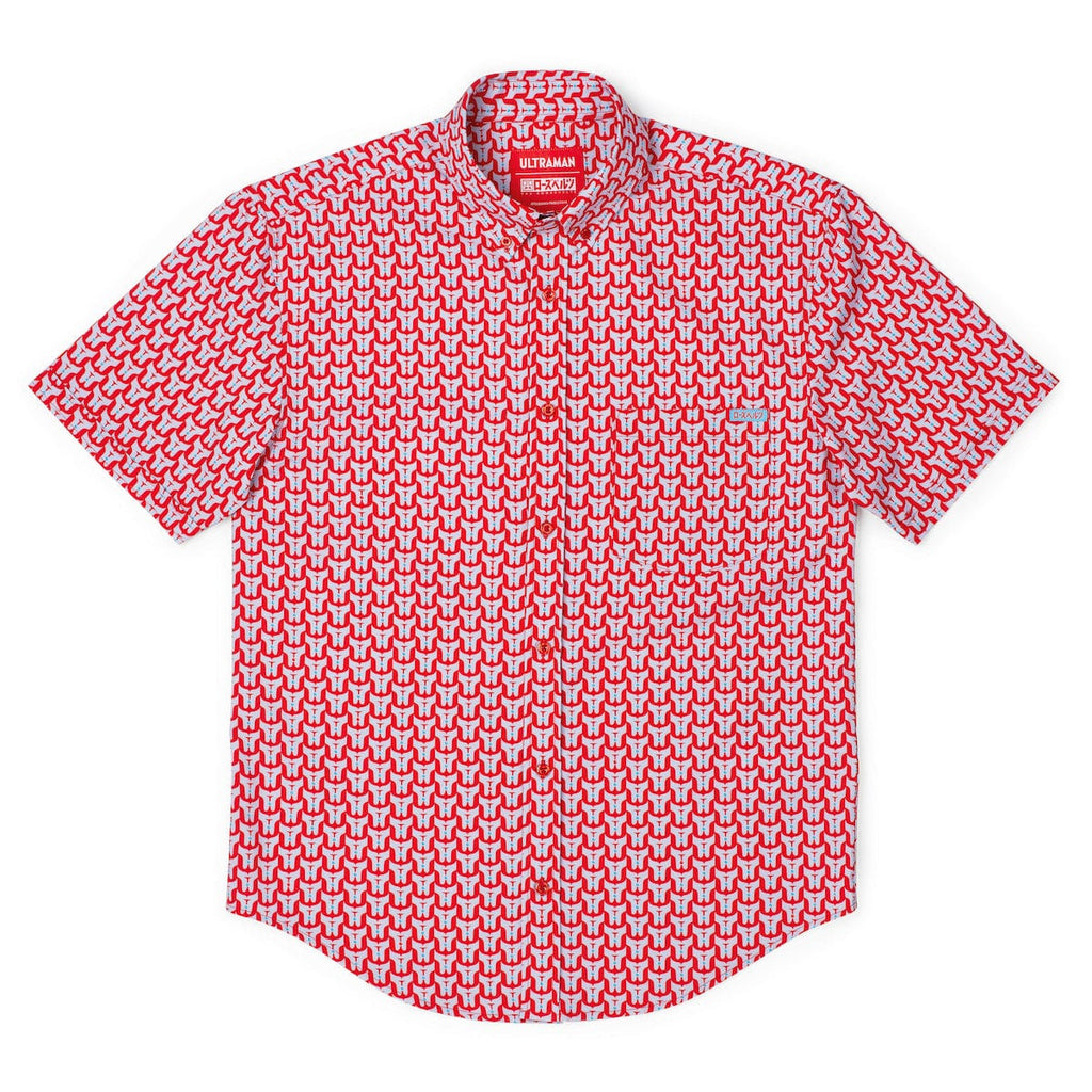 RSVLTS Timing Is Everything KUNUFLEX Short Sleeve Shirt in Red — detail 5