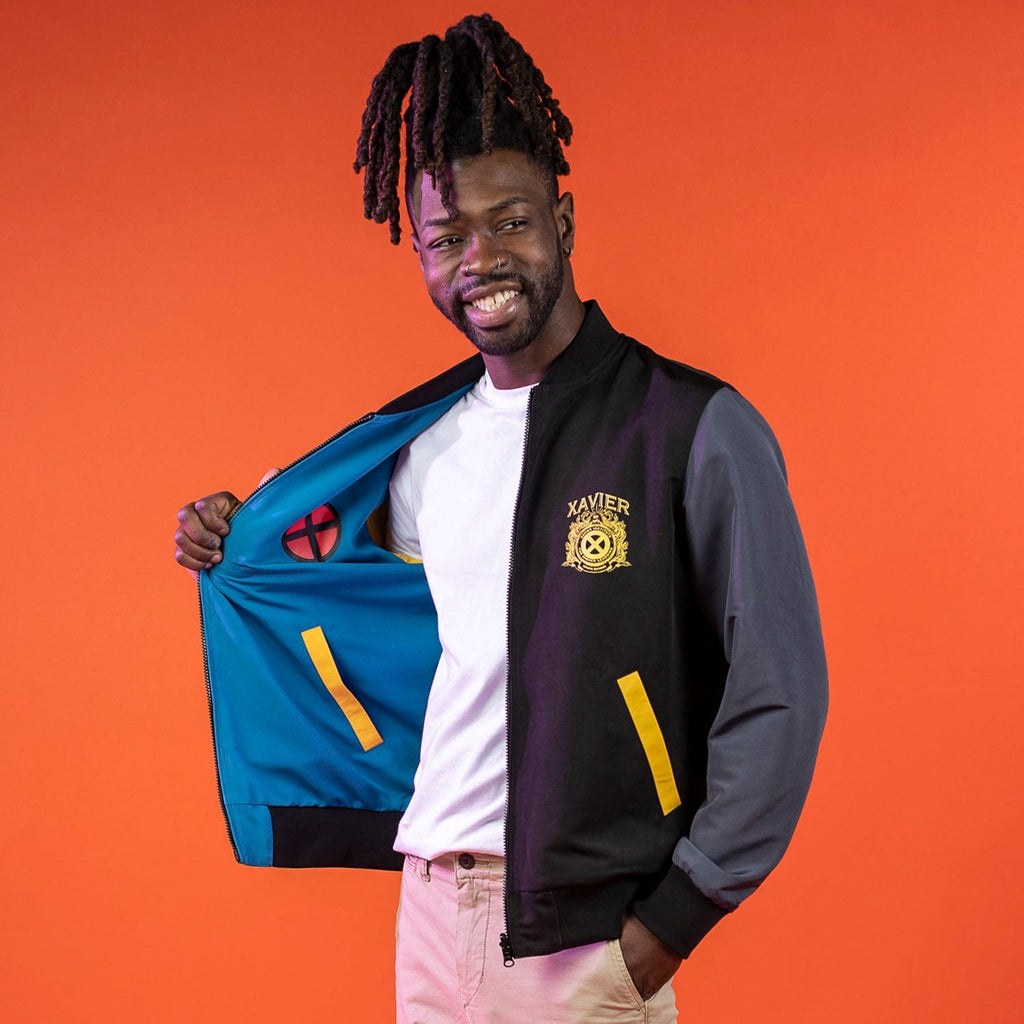 RSVLTS Mutatis Mutandis Reversible Bomber Jacket in Blue — detail 3