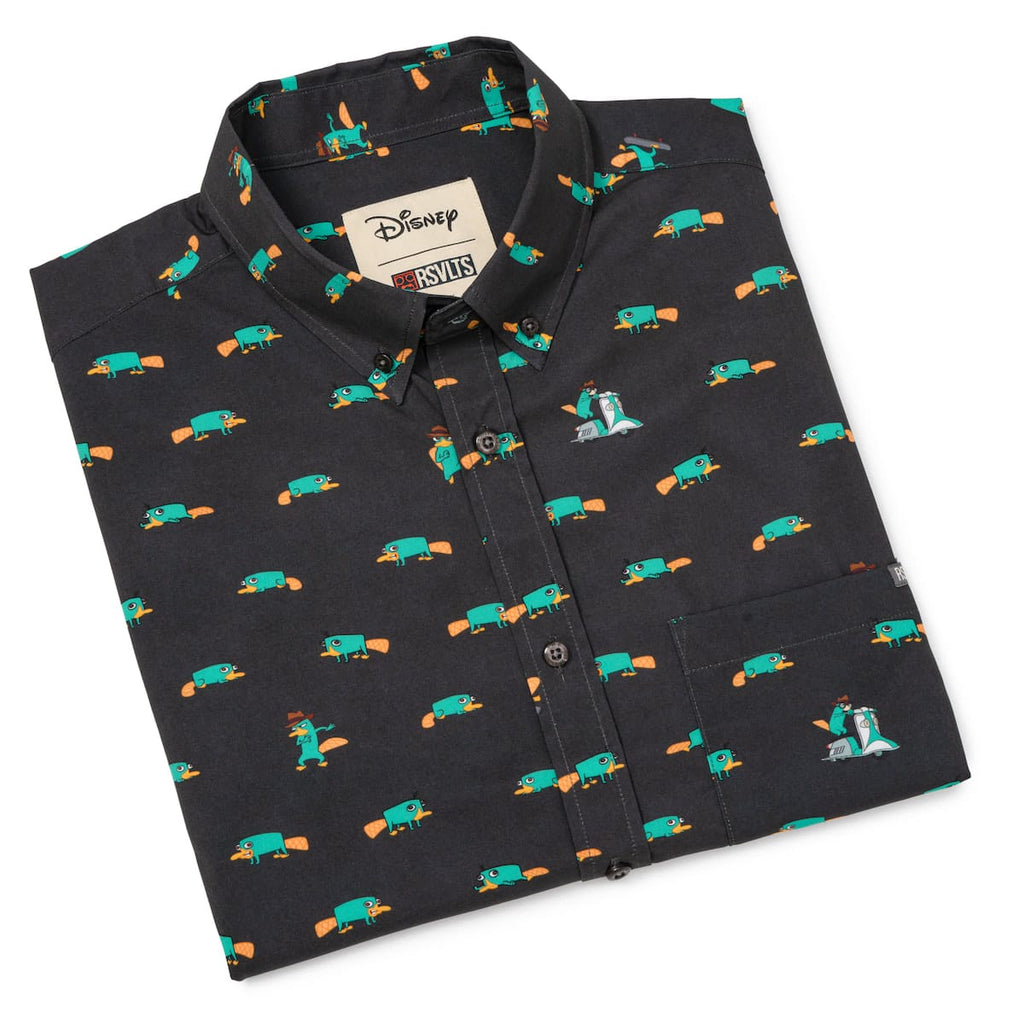 RSVLTS Semi-Aquatic Egg-Laying Mammal of Action KUNUFLEX Short Sleeve Shirt in Black — detail 12