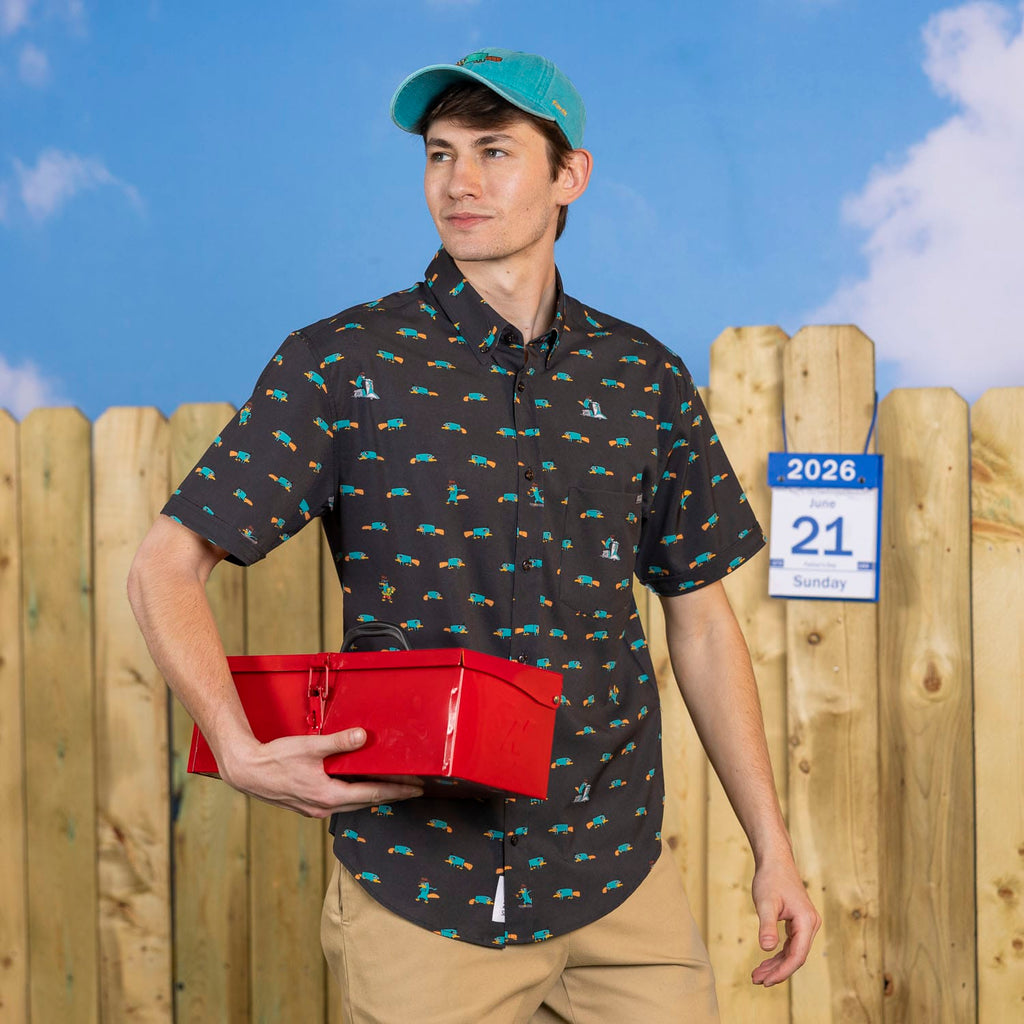 RSVLTS Semi-Aquatic Egg-Laying Mammal of Action KUNUFLEX Short Sleeve Shirt in Black — detail 6