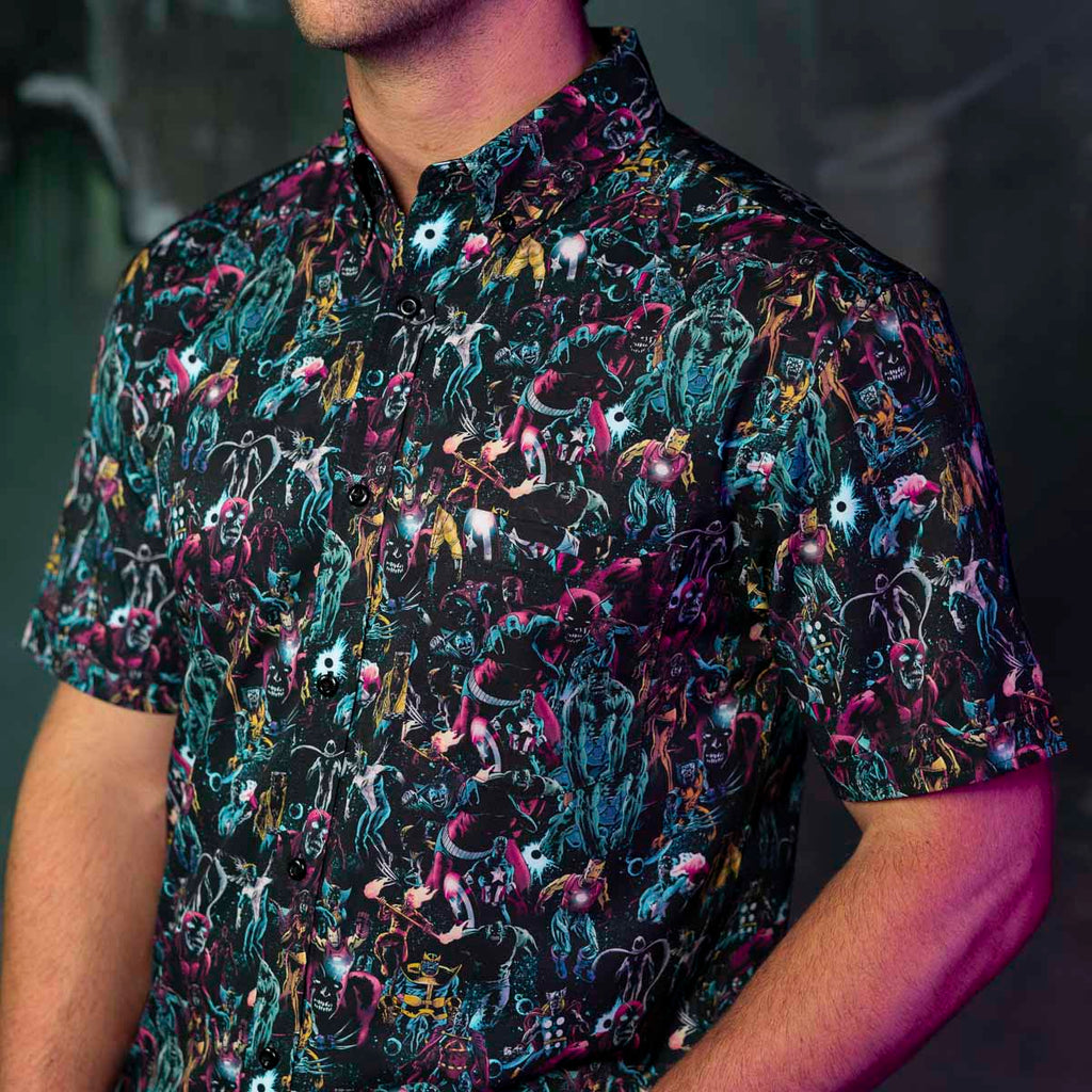 RSVLTS Cosmic Carnivores KUNUFLEX Short Sleeve Shirt in Multicolor — detail 6