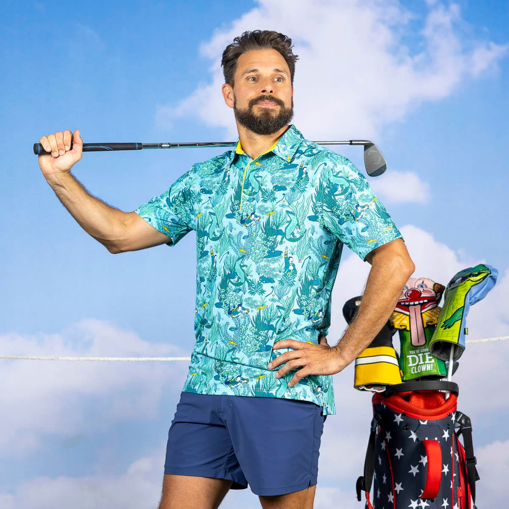 RSVLTS Play It Where It Lies All-Day Polo in Green — detail 4