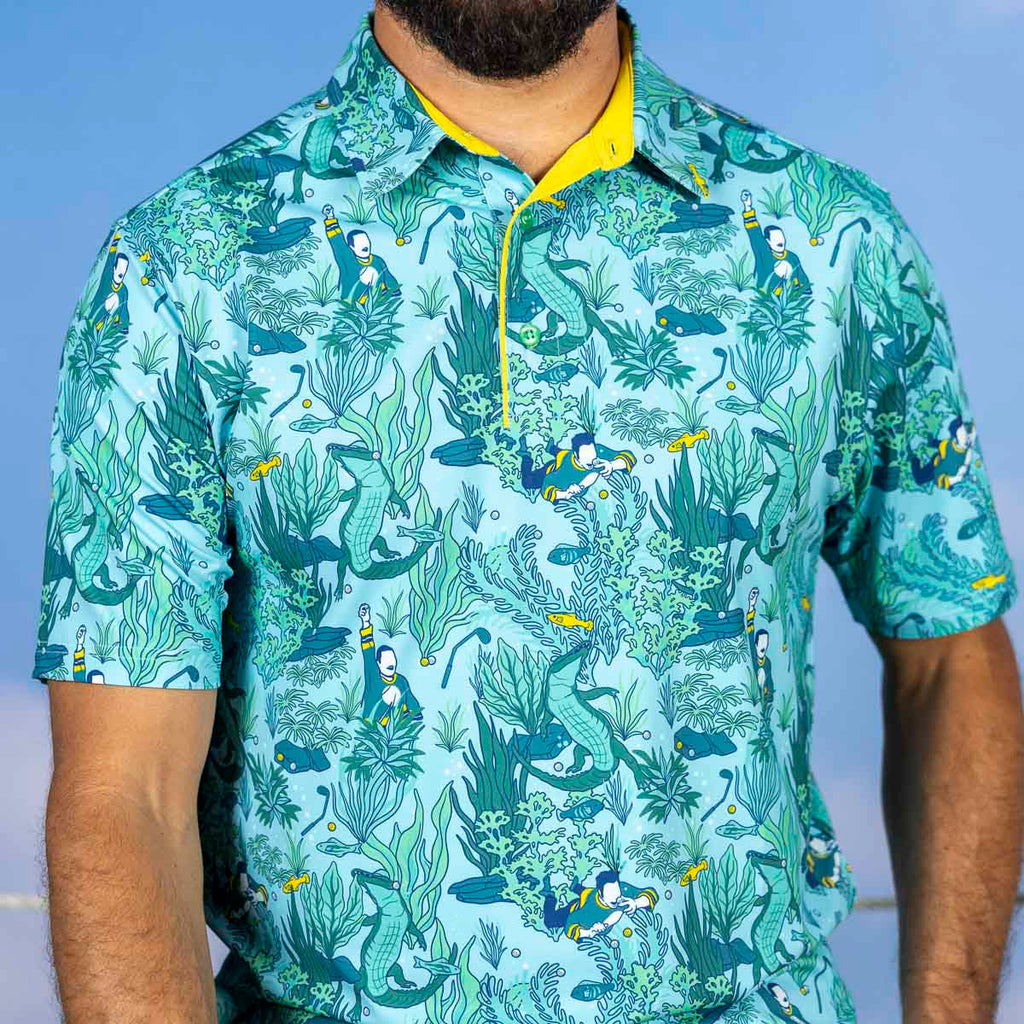 RSVLTS Play It Where It Lies All-Day Polo in Green — detail 6