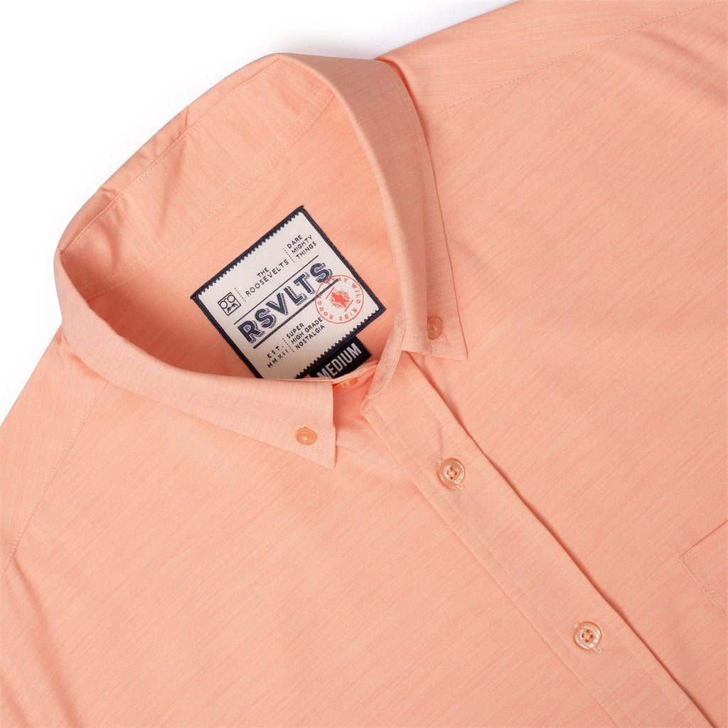 RSVLTS Peach Chaos KUNUFLEX Short Sleeve Shirt in Orange — detail 10