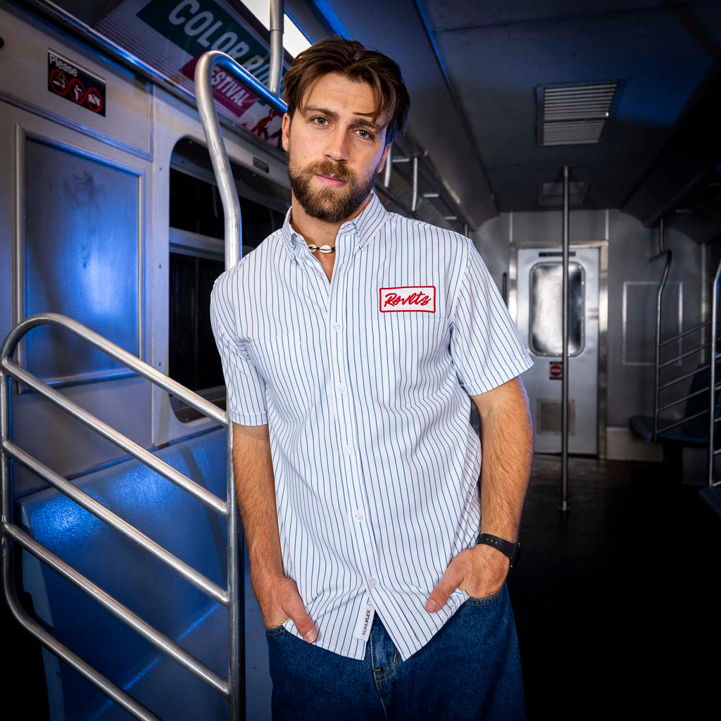 RSVLTS Full Service KUNUFLEX Short Sleeve Shirt in Blue — detail 3