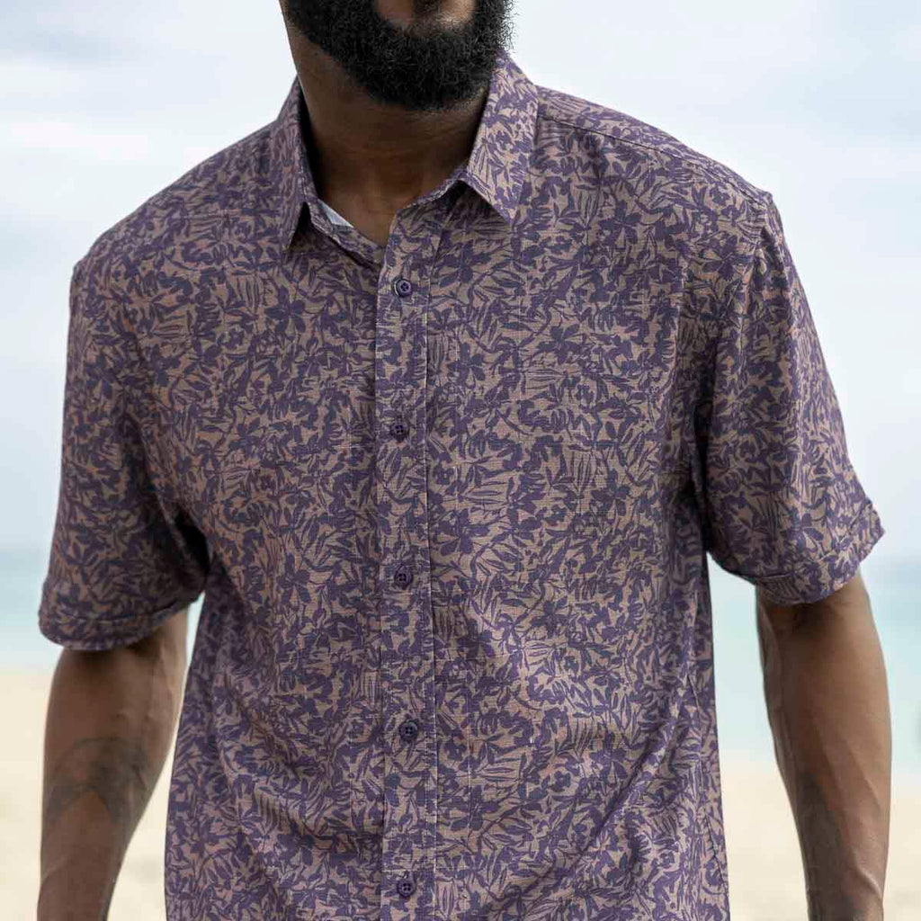 RSVLTS Road Less Traveled KUNUFLEX Short Sleeve Shirt in Purple — detail 2