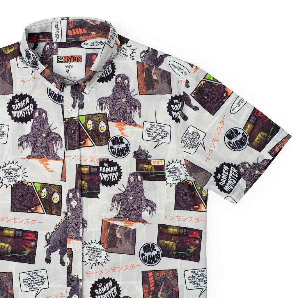 RSVLTS Atomic Ramen KUNUFLEX Short Sleeve Shirt in Gray — detail 9