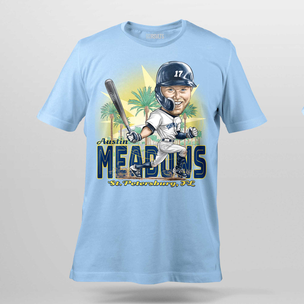 RSVLTS Austin Meadows Crewneck Tee in Blue — front view