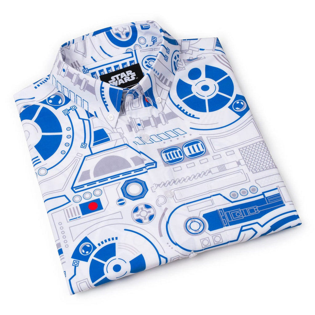 RSVLTS R2 Deconstructed KUNUFLEX Short Sleeve Shirt in Blue — detail 10
