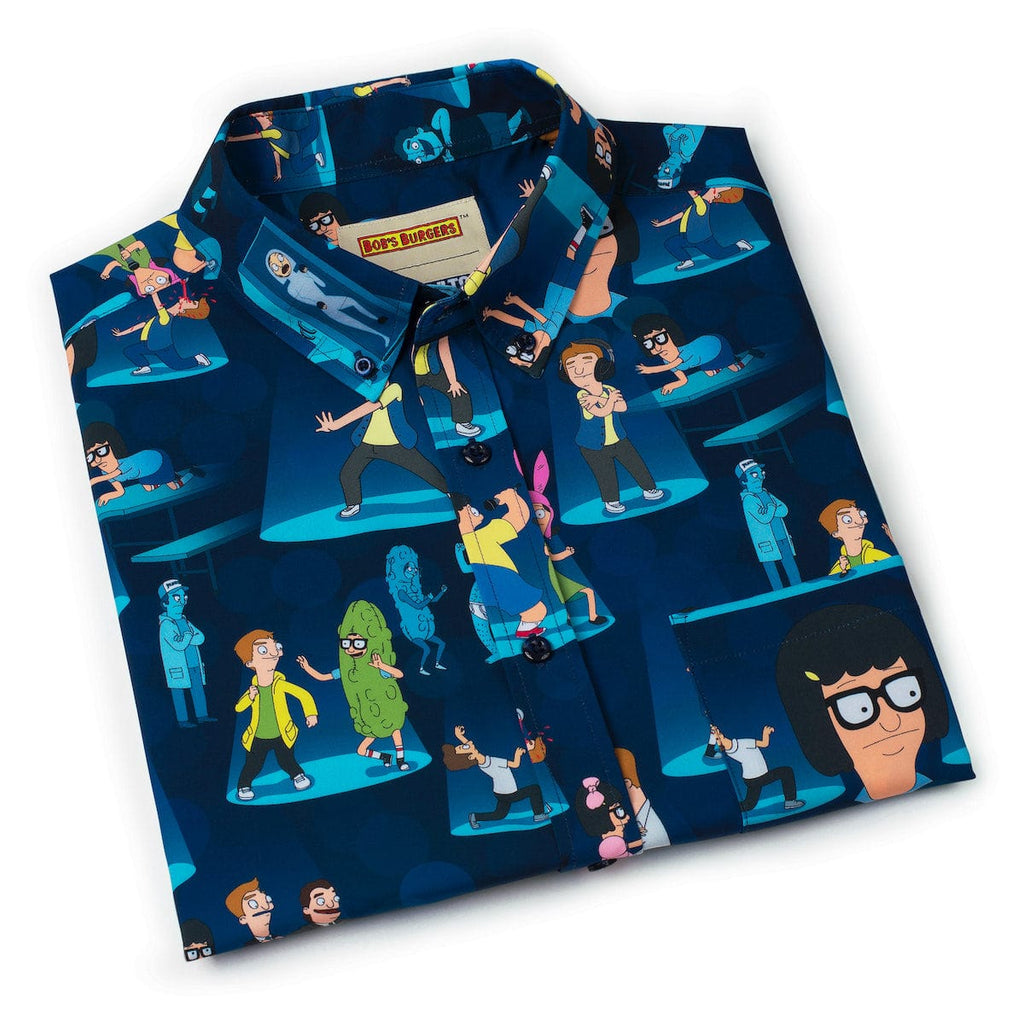 RSVLTS Night of the Living Dance KUNUFLEX Short Sleeve Shirt in Blue — detail 13