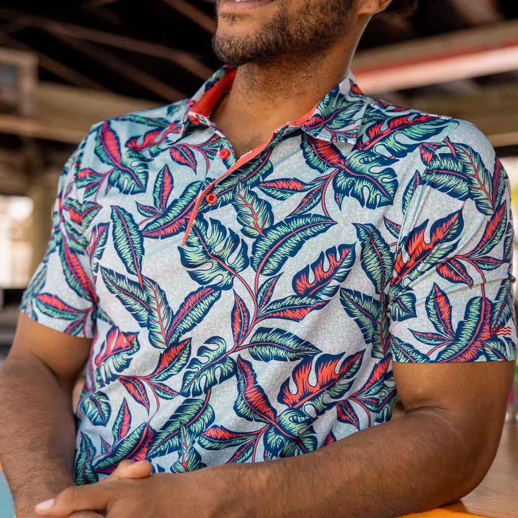 RSVLTS Leaf It on the Green All-Day Polo in Green — front view