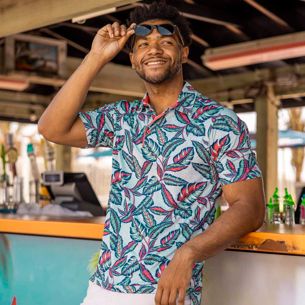 RSVLTS Leaf It on the Green All-Day Polo in Green — detail 4