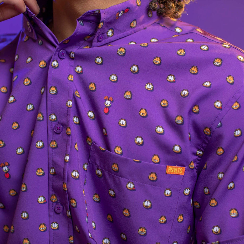 RSVLTS Lil ‘Fields KUNUFLEX Short Sleeve Shirt in Purple — detail 4